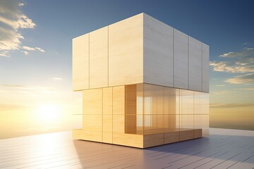 a modern cube-shaped house with a. Generative AI