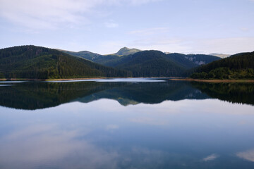 Fototapeta na wymiar Bolboci Lake, Romania. Bucegi Natural Park