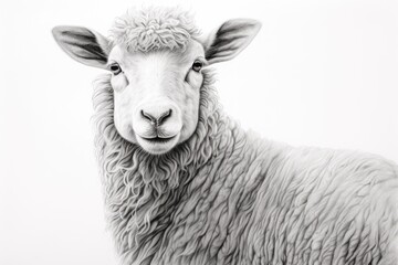 Pencil art sketch sheep animal drawing picture