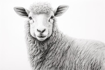 Obraz premium Pencil art sketch sheep animal drawing picture