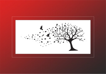 vektorel birds and tree