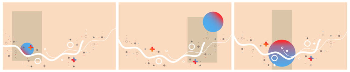 Geometric Banner. Set of Vector illustrations. Flat and clean style backgrounds