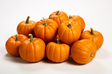 pumpkins on a white background
