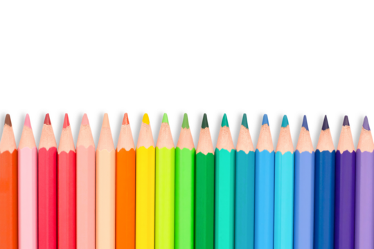Isolated set of rainbow color wooden pencils. Multicolored bright background. Education - back to school. Art	 - Powered by Adobe