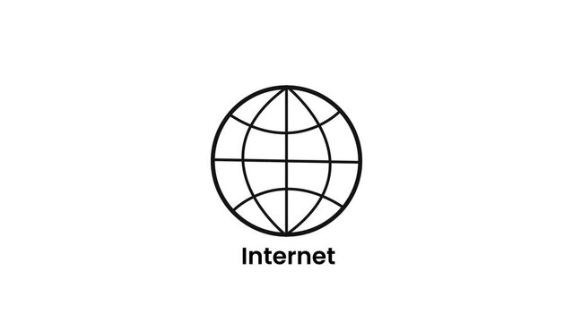 Internet sign in computer. world globe icon loop modules for concept background. k1_77