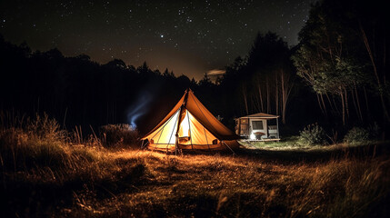 tent in the night