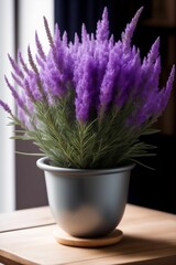 potted lavender plant on a small table   ia