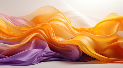 an ethereal blend of purple and yellow abstract blooming shape, isolated on a transparent background,