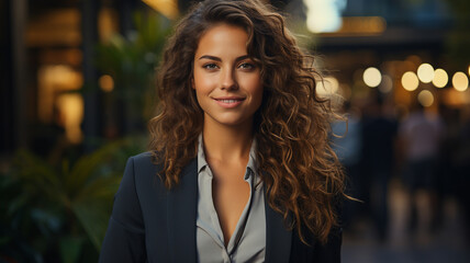 Fototapeta premium beautiful, business girl on the street