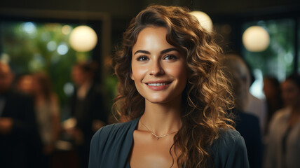 Obraz premium young businesswoman smiling at camera