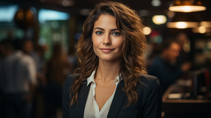 Obraz premium young businesswoman smiling at camera