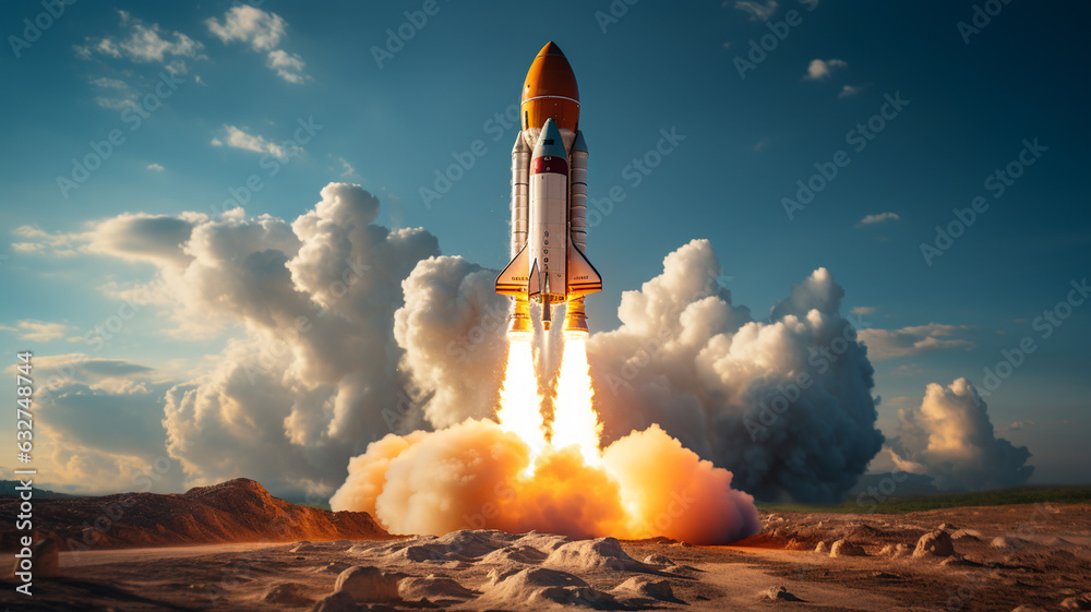Canvas Prints rocket launch in the desert