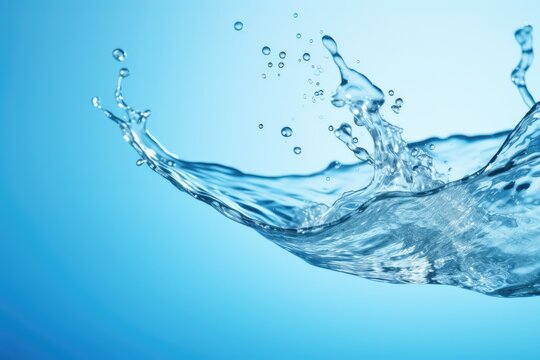 Abstract Splash of Water on a Blue Background