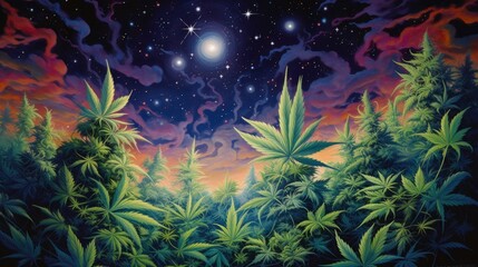 Obraz na płótnie Canvas Cannabis Wonders: Exploring the Spectrum of Marijuana, Cannabis, Hemp, and Ganja Plants
