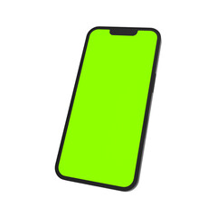 smartphone with blank green screen vfx, mockup,app template, chroma 