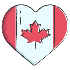 Obraz premium Hand drawn Canada love illustration icon