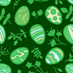 Easter eggs seamless cartoon stripes and polka dots pattern for fabrics and wrapping paper and kids clothes print