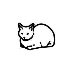 vector illustration of a sleeping cat