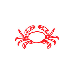 vector illustration of red crab
