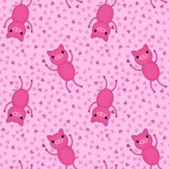 Cartoon animals seamless pigs pattern for wrapping paper and fabrics and kids clothes print and festive