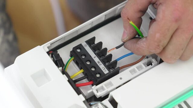 connection of electrical wires of electrical appliances, split systems