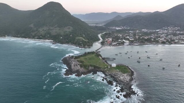 Florianopolis, Arma&ccedil;&atilde;o beach, aerial view. Santa Catarina, SC
