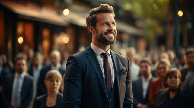 Ai generated concept of a man giving a speech