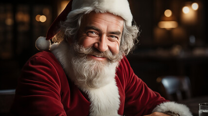 Santa Claus close up portrait Christmas and New Year concept