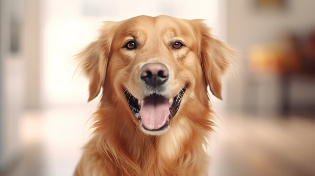 portrait cute golden retriever dog 