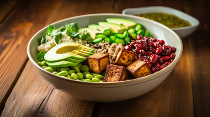 Vibrant Summer Salad: Grilled Vegetables, Paprika, Zucchini, Eggplant, Cherry Tomatoes, and Mixed Herbs. Top-View Banner with Detailed Wide Angle Shot.
