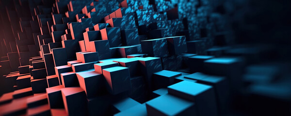 Fototapeta premium Abstract digital background. Can be used for technological processes, neural networks and AI, digital storages, sound and graphic forms, science, education, etc.