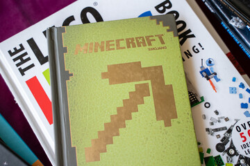 Obraz premium Minecraft creative handbook at the flea market. Ankara, Turkey - August 6, 2023.