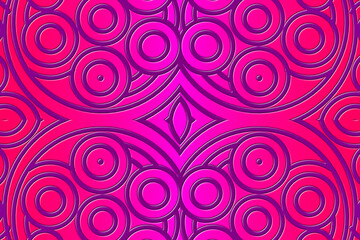 Luxurious 3D emboss nature batik ethnic dayak gradient flower and leaf art design for wedding presentation template 