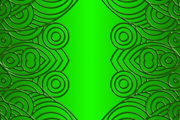 Luxurious 3D emboss nature batik ethnic dayak gradient flower and leaf art design for wedding presentation template 