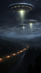 Mysterious UFO Sightings in Night Sky


