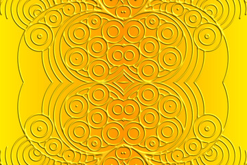 Luxurious 3D emboss nature batik ethnic dayak gradient flower and leaf art design for wedding presentation template 