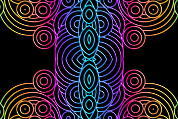 Luxurious 3D emboss nature batik ethnic dayak gradient flower and leaf art design for wedding presentation template 