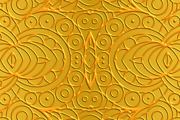Luxurious 3D emboss nature batik ethnic dayak gradient flower and leaf art design for wedding presentation template 