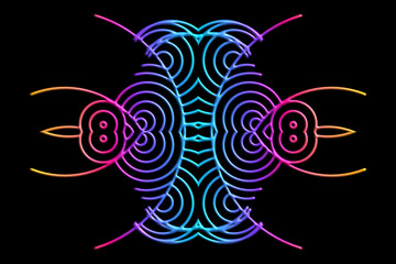 Luxurious 3D emboss nature batik ethnic dayak gradient flower and leaf art design for wedding presentation template 