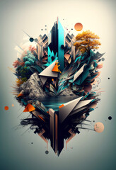 Abstract Nature Design Of Trees And Shapes.