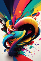 Abstract Poster In Multi Colors