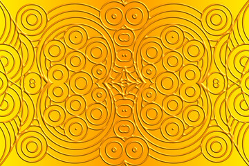 Luxurious 3D emboss nature batik ethnic dayak gradient flower and leaf art design for wedding presentation template 