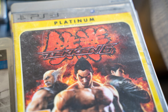 Tekken 6 Playstation game CD at the flea market. Ankara, Turkey - August 6, 2023.
