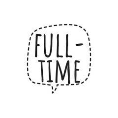 ''Full-time'' Job Offer Lettering Design