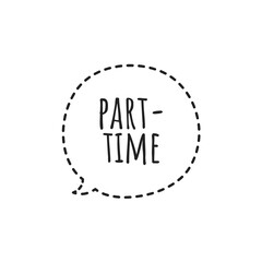 ''Part-time'' Job Offer Lettering Design