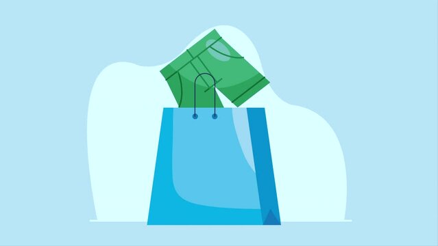 shopping bag papper commercial animation