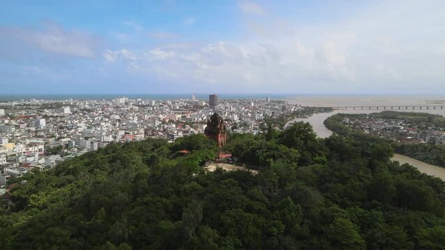 The aerial view of Phang Rang in Vietnam