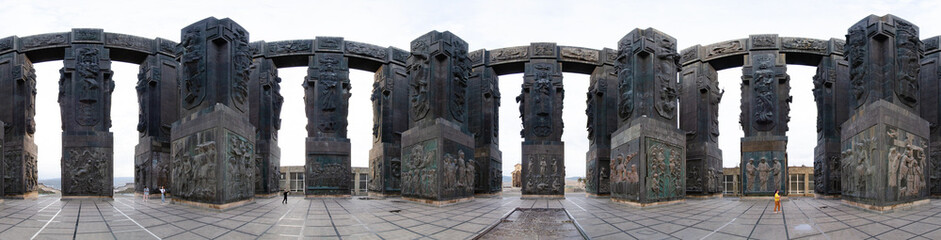 360 degree panorama of Chronicle of Georgia, a monument located in Tbilisi, Georgia.