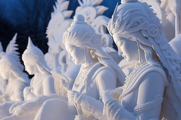 Obraz premium Snow sculptures in winter.