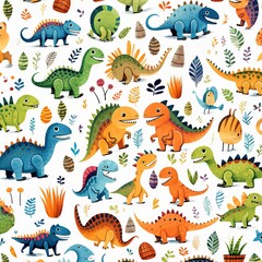 Prehistoric Playtime Cartoon Dino Pattern Fun Jurassic Jamboree A Cartoon Dino Pattern Adventure